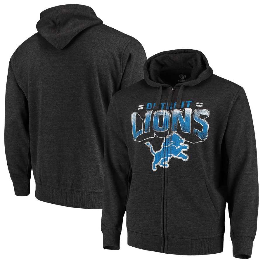 Men's Detroit Lions G III Sports by Carl Banks Perfect Season Full Zip Hoodie Charcoal,We sell and wholesale Men's Detroit Lions G III Sports by Carl Banks Perfect Season Full Zip Hoodie Charcoal on line form chian!
